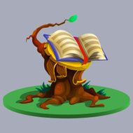 Book on the stump Vector illustration