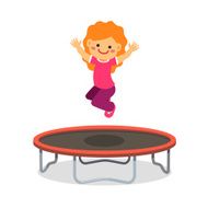Happy girl jumping on trampoline N2