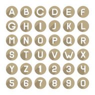 Flat Style Alphabet Icons Set Vector