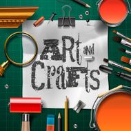 Art and crafts template with artist tools N2