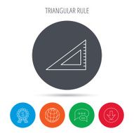 Triangular ruler icon Straightedge sign