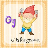 Flashcard letter G gnome