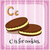 Flashcard letter C cookies