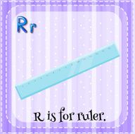 Flashcard letter R ruler
