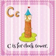 Flashcard C clock tower
