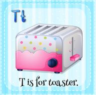 Flashcard letter T toaster