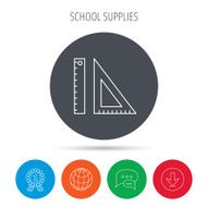 Triangular ruler icon Straightedge sign N2