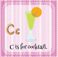 Flashcard letter c cocktail