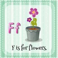 Flashcard letter F flowers