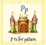 Flashcard alphabet P palace