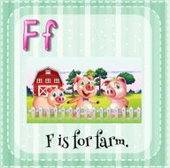 Flashcard alphbet F farm