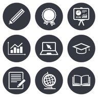 Education and study icon Presentation signs