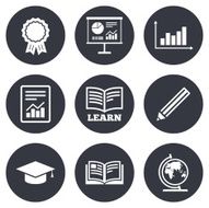 Education and study icon Presentation signs N2