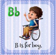 Flashcard letter B boy