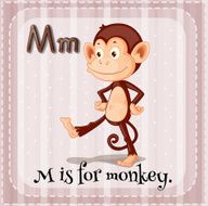 Flashcard M monkey