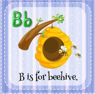 Flashcard letter B for beehive