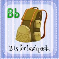 Flashcard letter B backpack