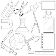 set of school related objects N2