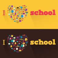 I love school Banners with a school subjects and tools N2