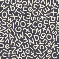 Hand Drawn Mix Letters Seamless Pattern Dark