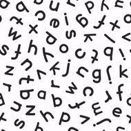 Hand Drawn Lowercase Letters Seamless Pattern