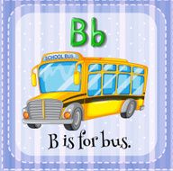 Flashcard letter B bus