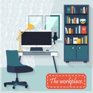 Flat vector design Workspace for freelancer N2