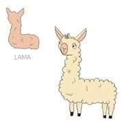 Alphabet letter L lama children vector N2