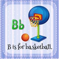 Flashcard letter B basketball