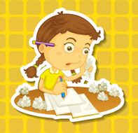 Little girl writing paper