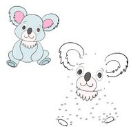 Connect the dots game koala vector illustration N2