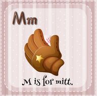 Flashcard letter M mitt