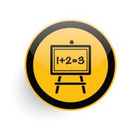 Blackboard icon on yellow button vector