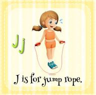 Flashcard letter J jump rope