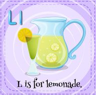 Flashcard letter L is for lemonade