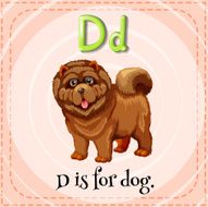 Flashcard letter D dog