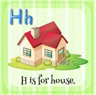 Flashcard letter H is for house