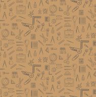 Seamless pattern with school supplies N6