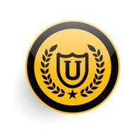 University icon on yellow button clean vector