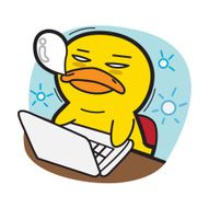 DUCK DREAMING IN THE OFFICE CARTOON VECTOR Set 91