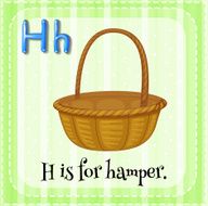 Flashcard letter H hamper