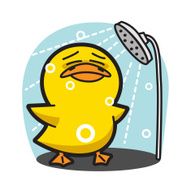 DUCK TAKE A SHOWER CARTOON VECTOR 81 N2