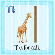 Flashcard letter T tall