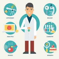 Profession Scientist Vector illustration flat style N2