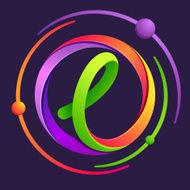 L letter with atoms orbits