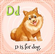 Flashcard letter D dog N2