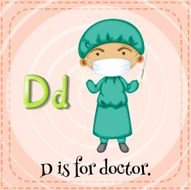 Flashcard letter D doctor
