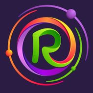 R letter with atoms orbits