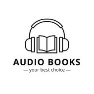 Vector modern audio books store logo Line style book and