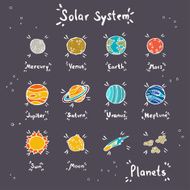 Set of doodle planets N2